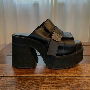 Vintage Leather Platform Wedges